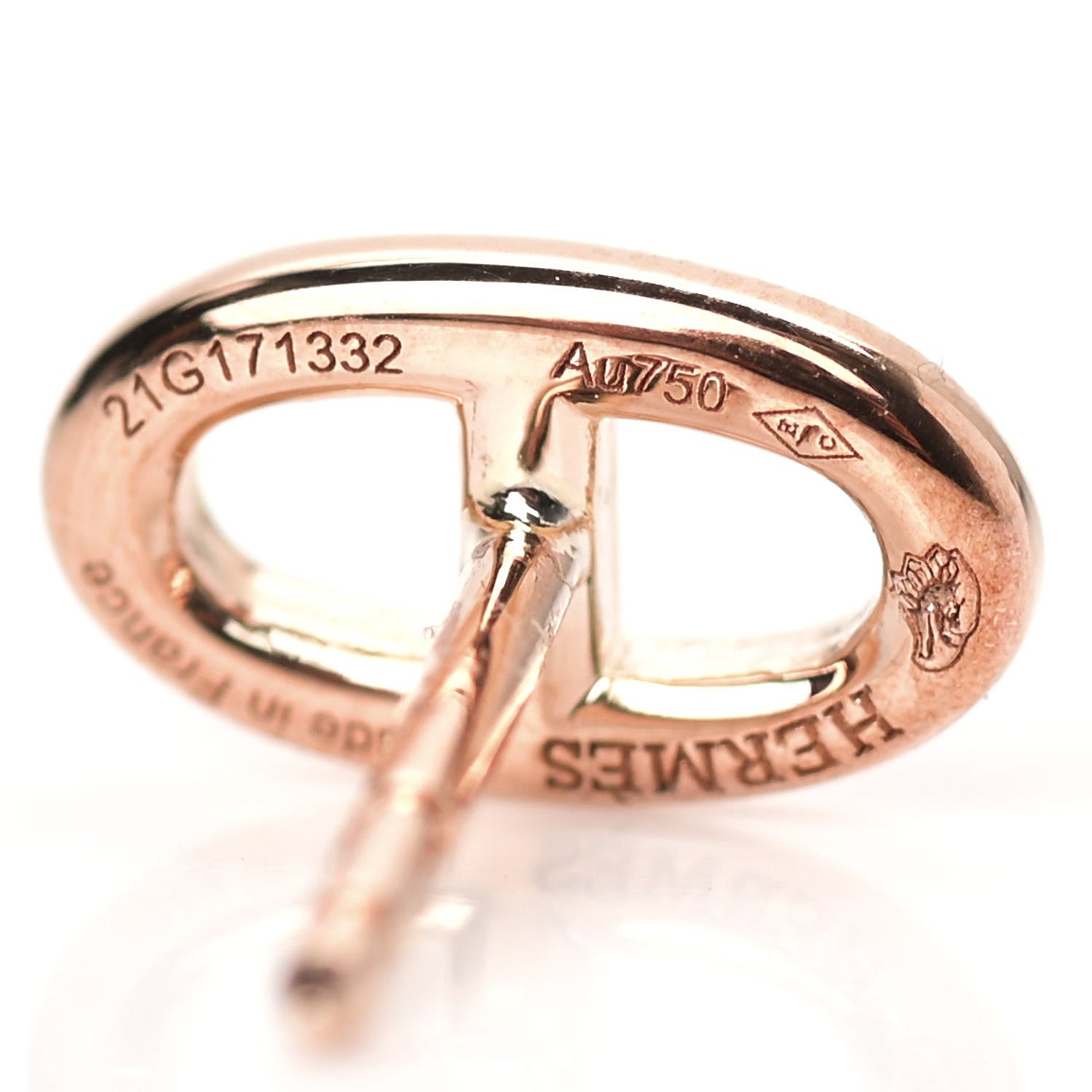 Hermes 18K Rose Gold TPM Farandole Stud Earrings 5 of 7