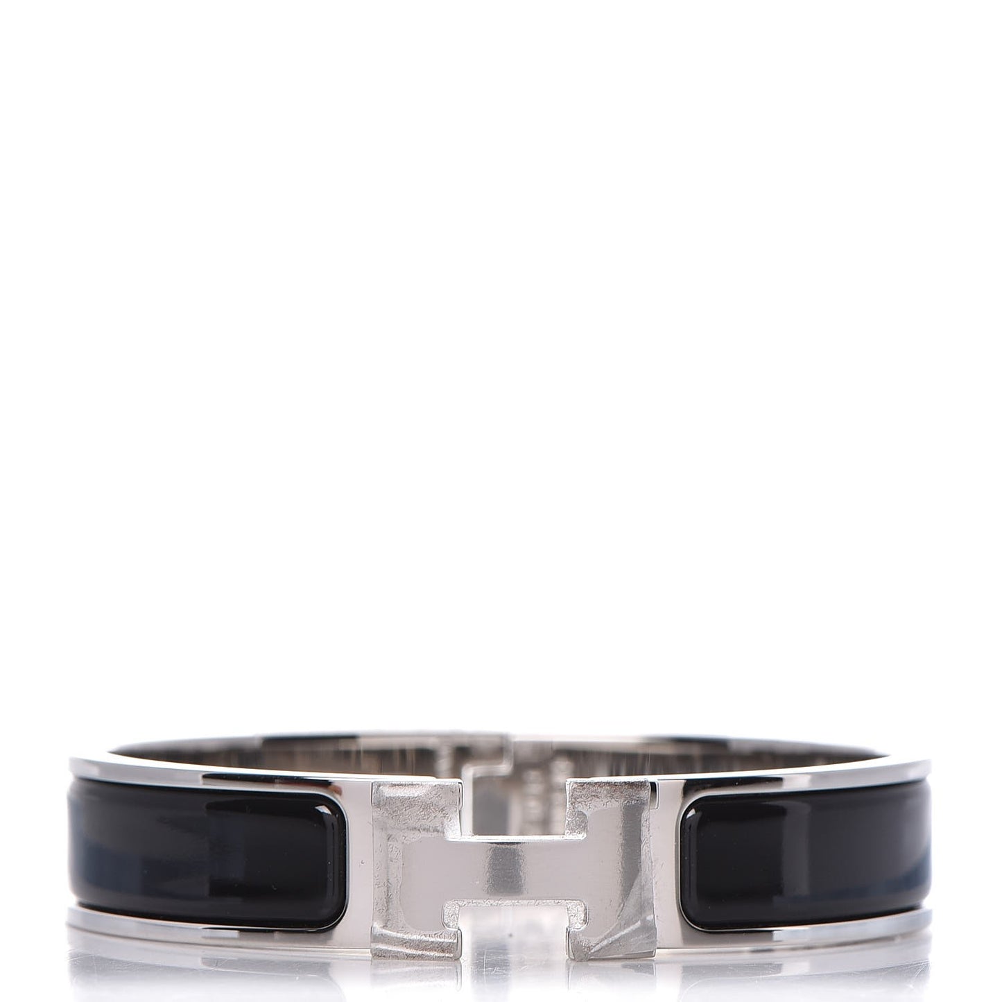 Enamel Narrow Clic Clac H Bracelet PM Black