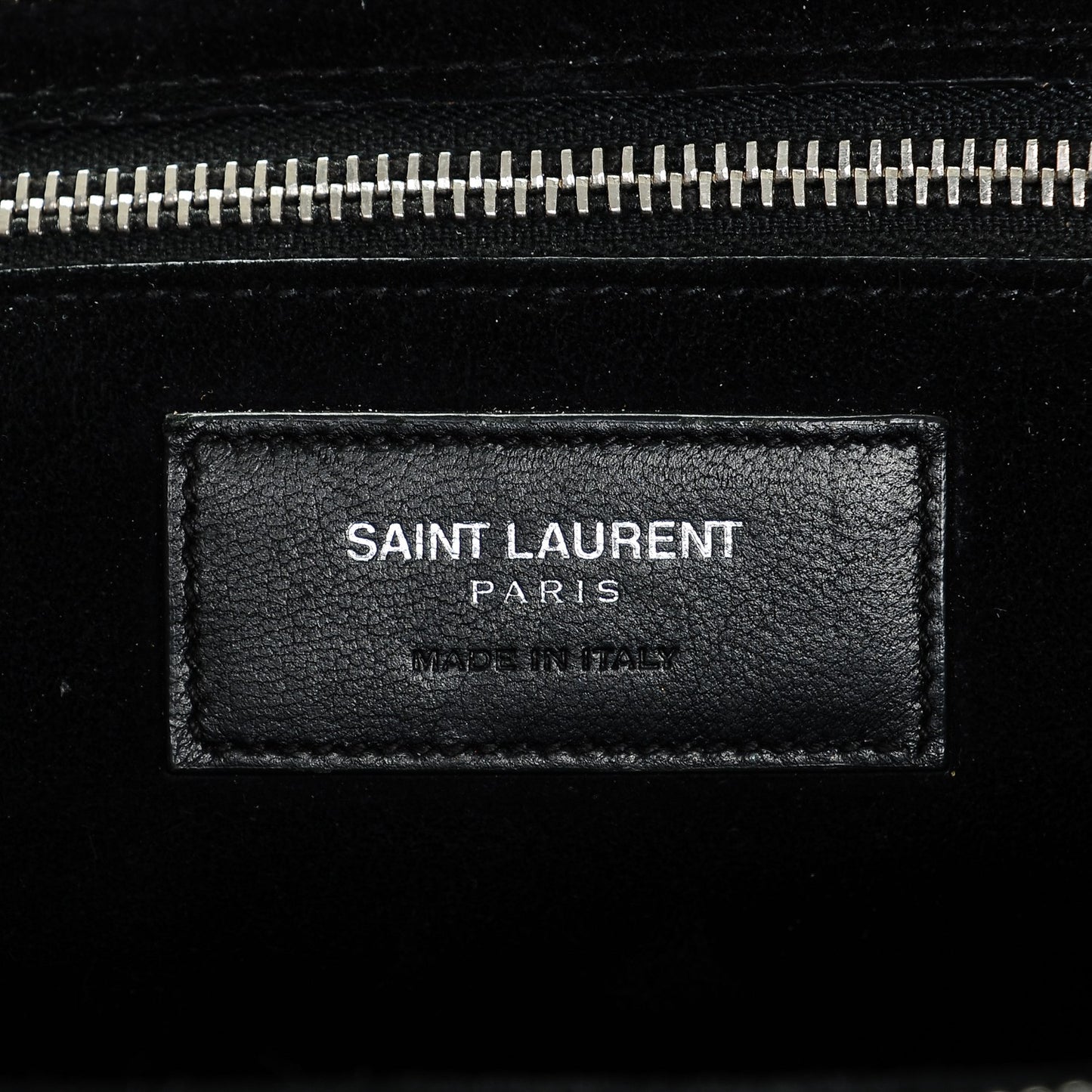 Calfskin Crocodile Embossed Medium Cabas Rive Gauche Black