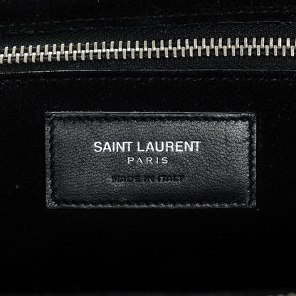 Saint Laurent Calfskin Crocodile Embossed Medium Cabas Rive Gauche Black 6 of 6