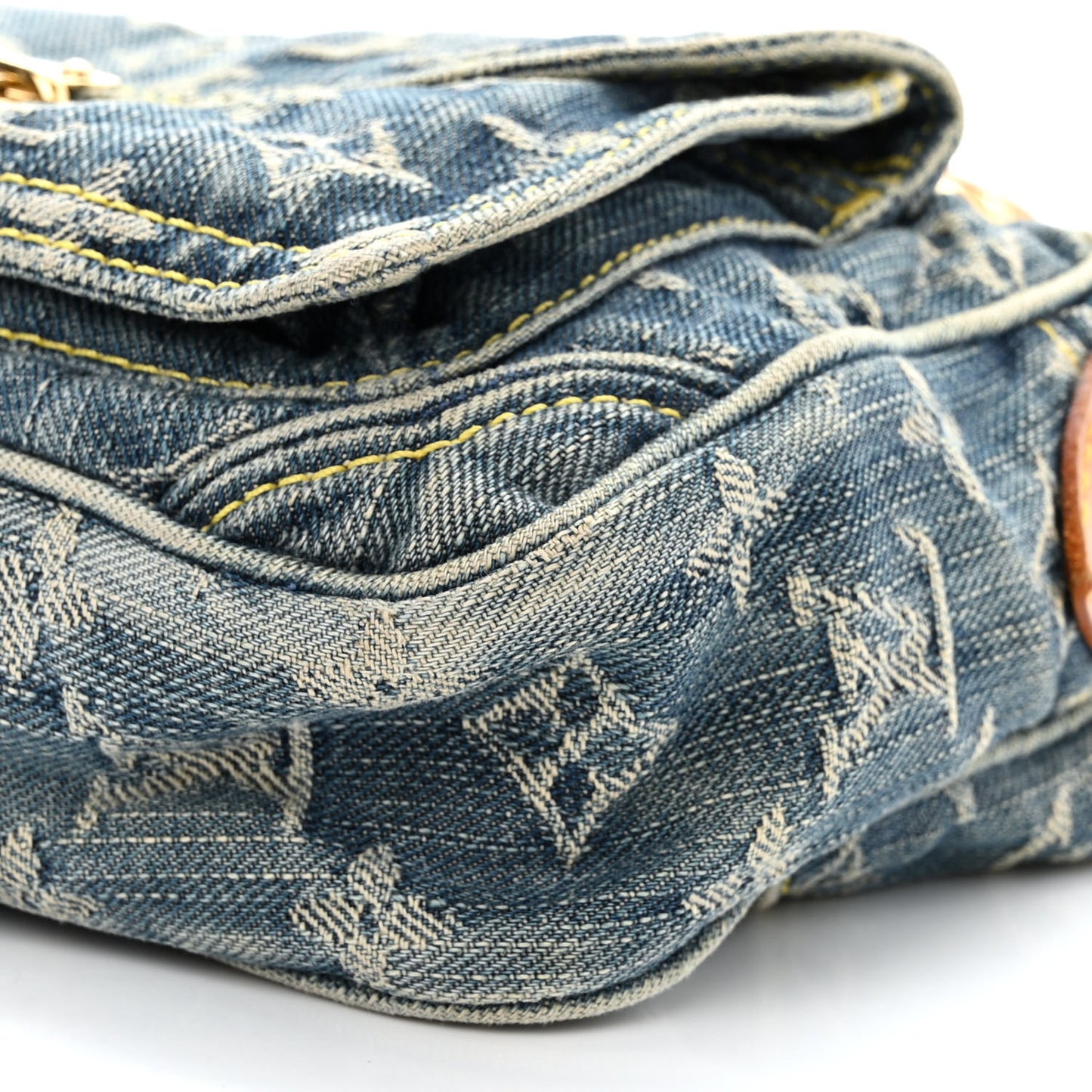 Monogram Denim Bum Bag Blue