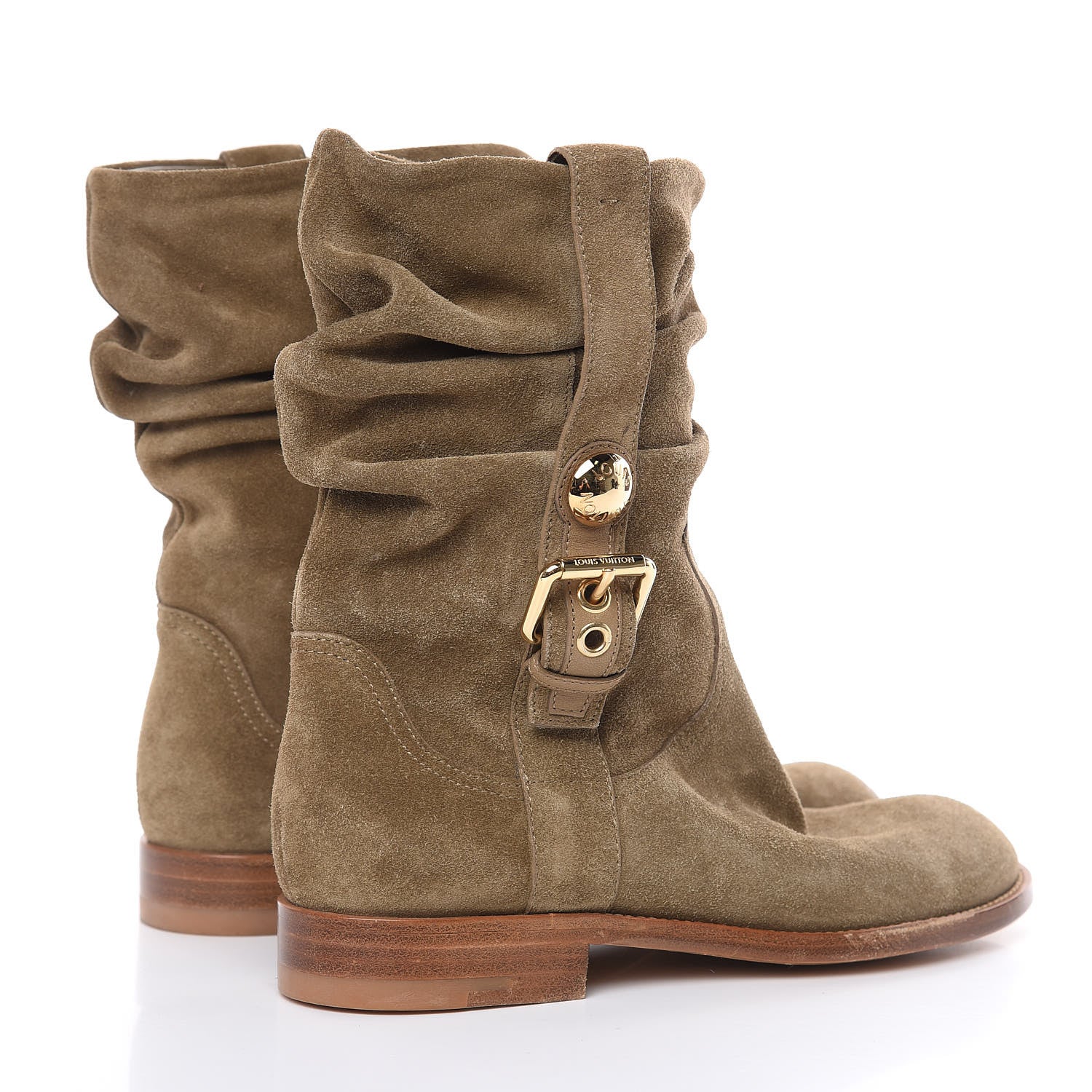 Louis Vuitton Suede Safari Boots 36 Green 4 of 11