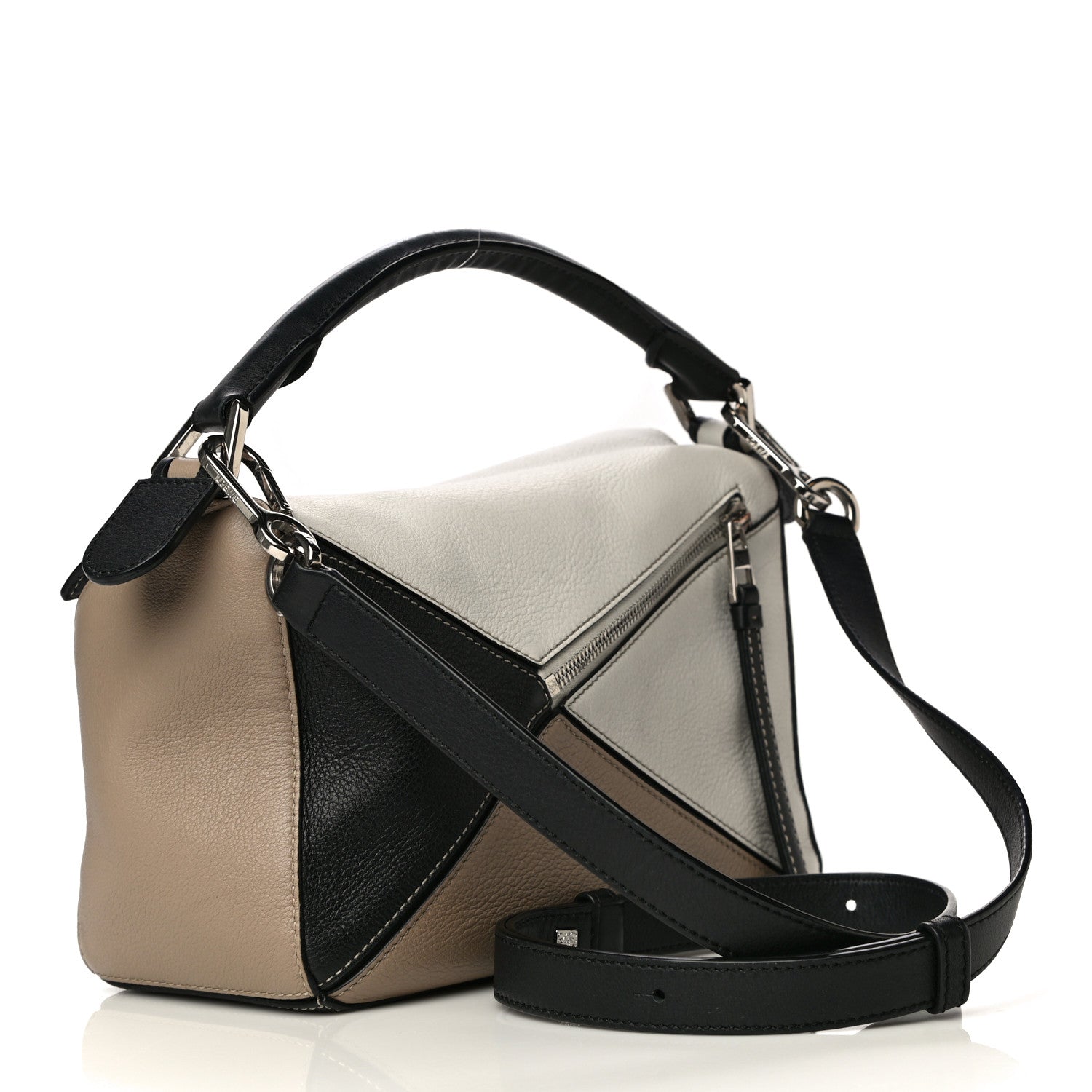 Loewe Calfskin Small Puzzle Bag Black Taupe 3 of 15