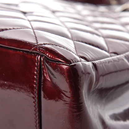 Chanel Patent Quilted Grand Shopping Tote GST Dark Bordeaux 10 of 16