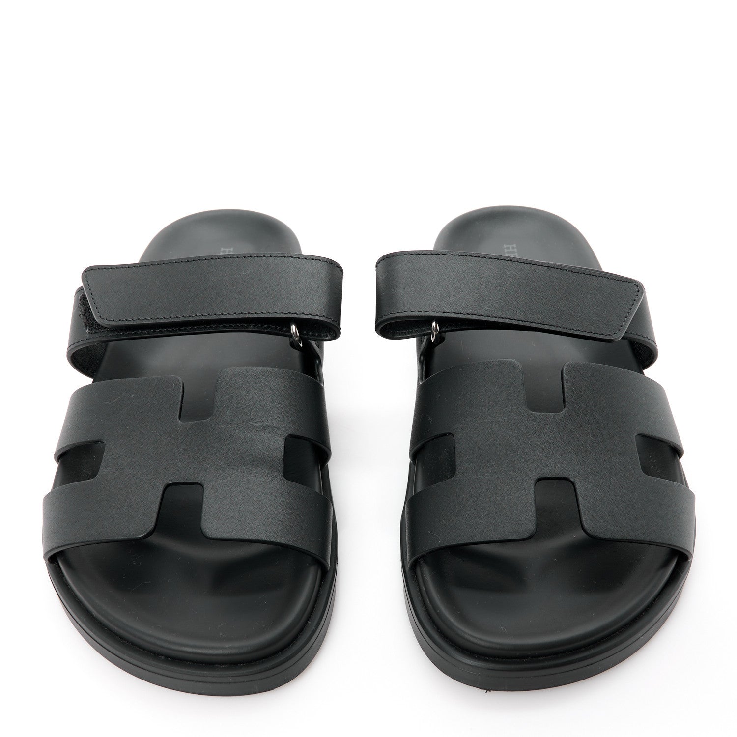 Hermes Calfskin Womens Chypre Sandals 35 Black 2 of 9