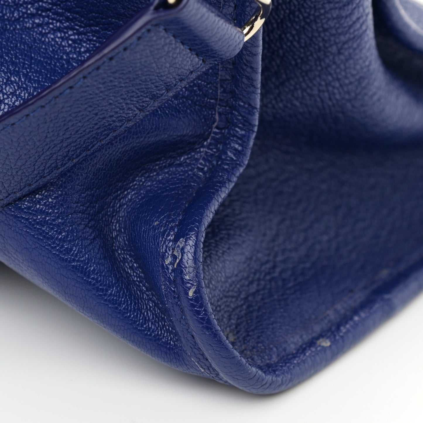 Agneau Gold Hardware Metallic Edge City Bleu Roi