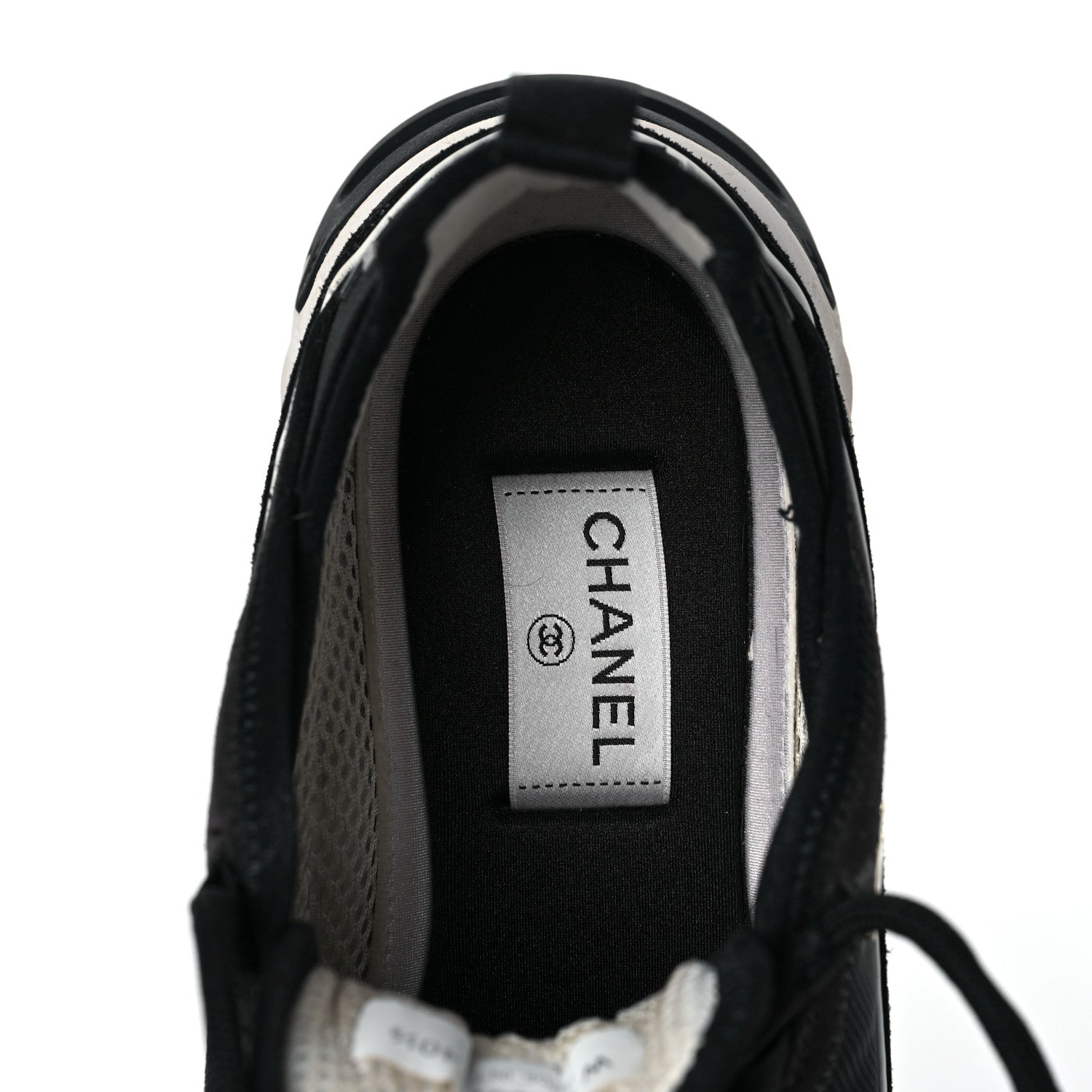 Chanel Velvet Calfskin Mixed Fibers CC Sneakers 40.5 Black 7 of 8