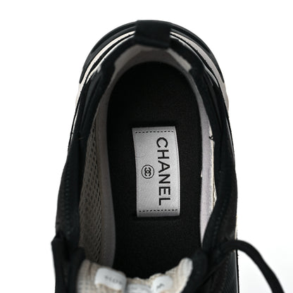 Chanel Velvet Calfskin Mixed Fibers CC Sneakers 40.5 Black 7 of 8