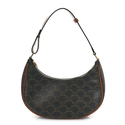 Celine Triomphe Canvas Calfskin Ava Shoulder Bag Tan 1 of 9