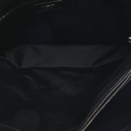 Saint Laurent Grained Lambskin Monogram Oversized Niki Chain Satchel Black 4 of 10