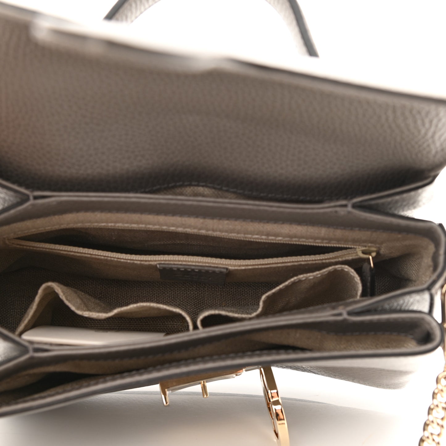 Dollar Calfskin Interlocking G Top Handle Shoulder Bag Loess