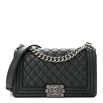Chanel Lambskin Quilted Medium Boy Flap Black 1 of 10