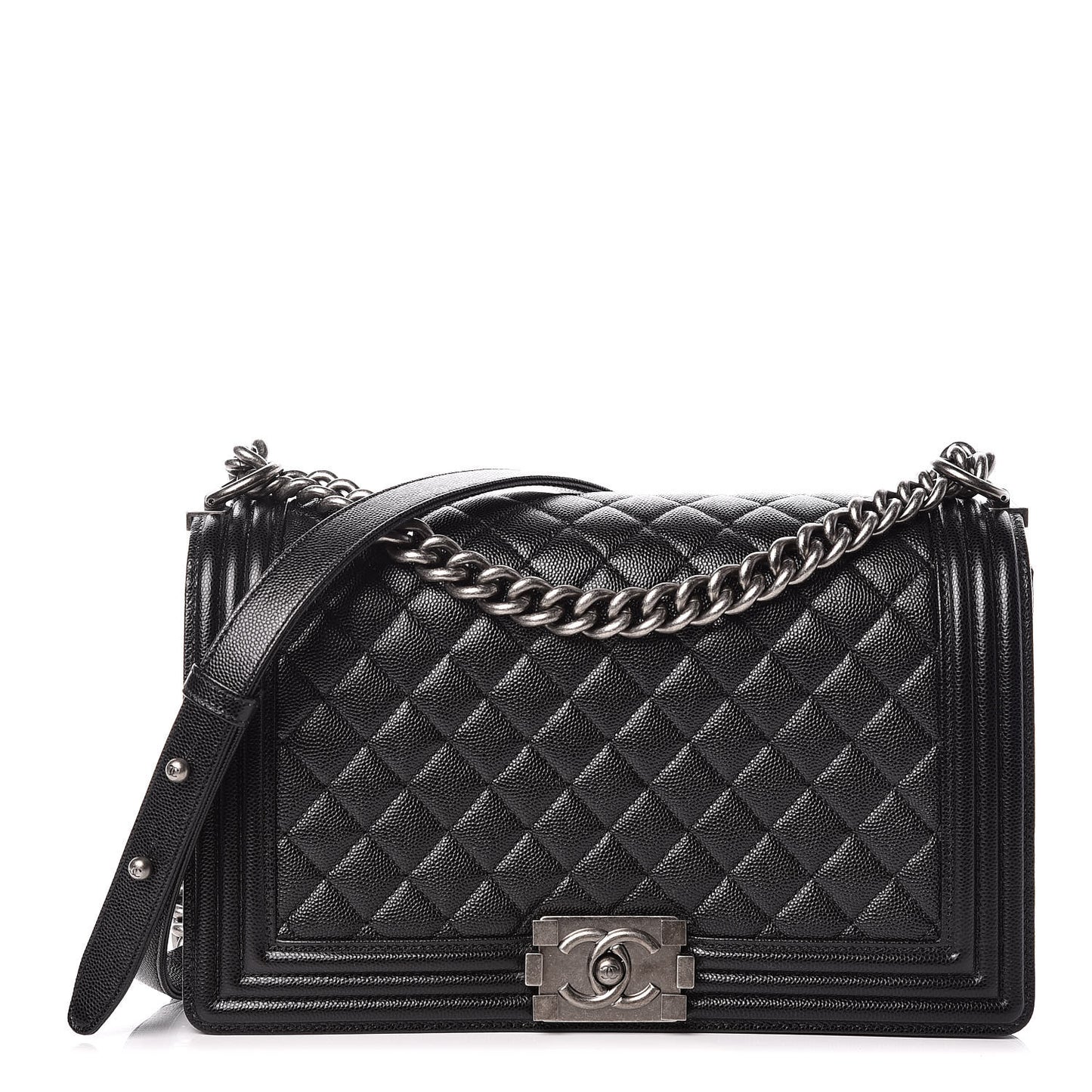 Caviar Quilted New Medium Boy Flap Black