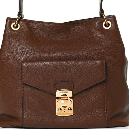 Miu Miu Vitello Phenix Shoulder Bag Palissandro 7 of 13