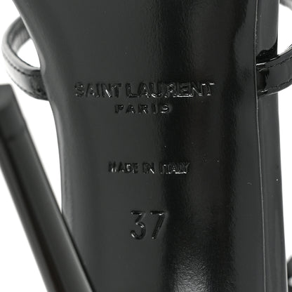 Saint Laurent Patent Calfskin Cassandra 110 Sandals 37 Black 6 of 11