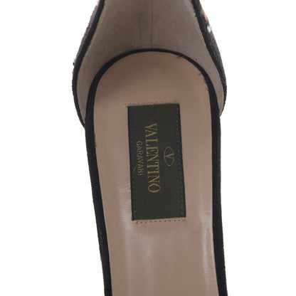 Valentino Garavani Embroidered Suede Butterfly d'Orsay Ankle Strap Pumps 38 Black 6 of 10