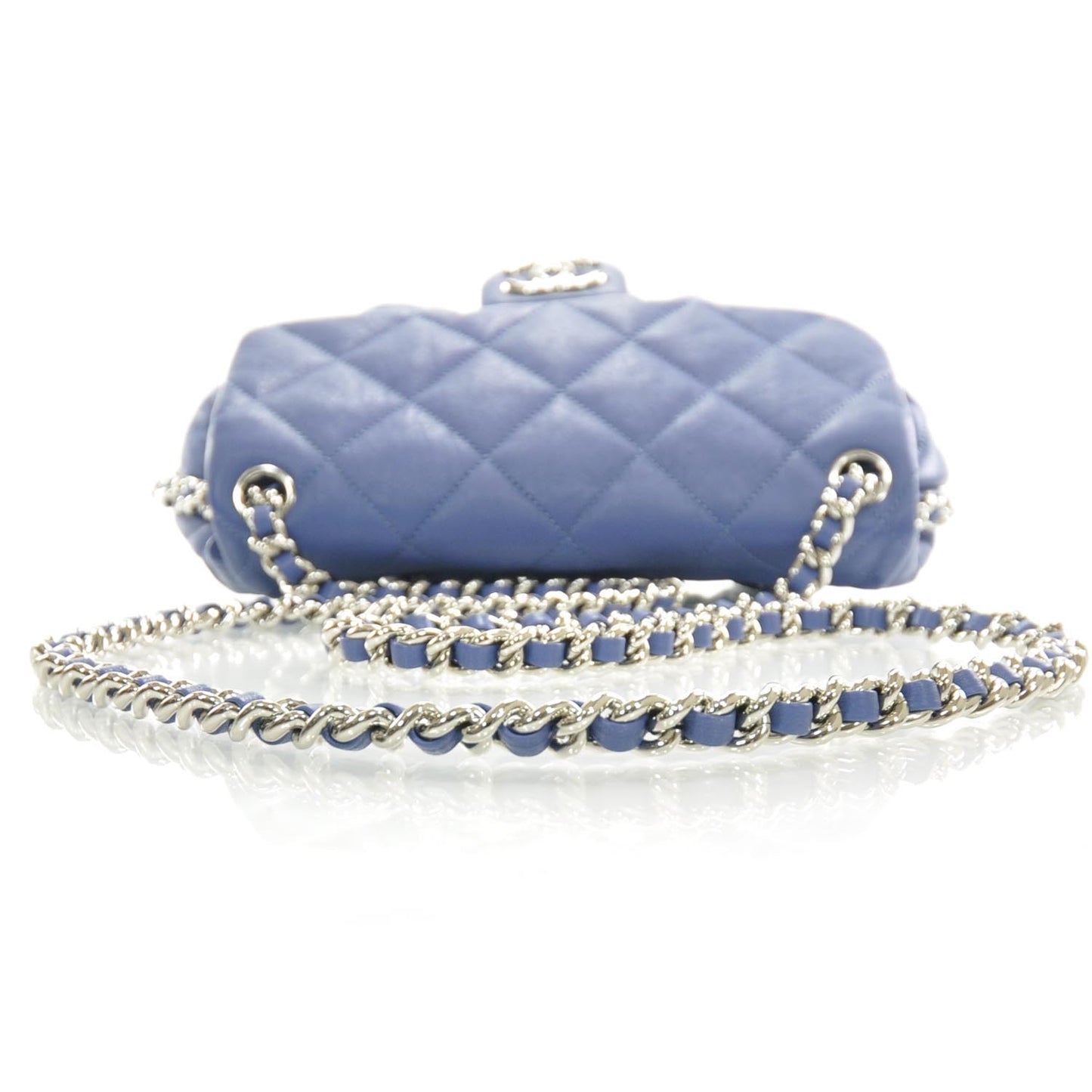 Washed Lambskin Chain Around Medium Messenger Bag Blue 12C
