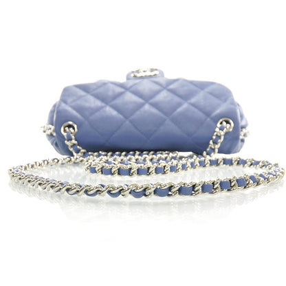 Chanel Washed Lambskin Chain Around Medium Messenger Bag Blue 12C 6 of 10