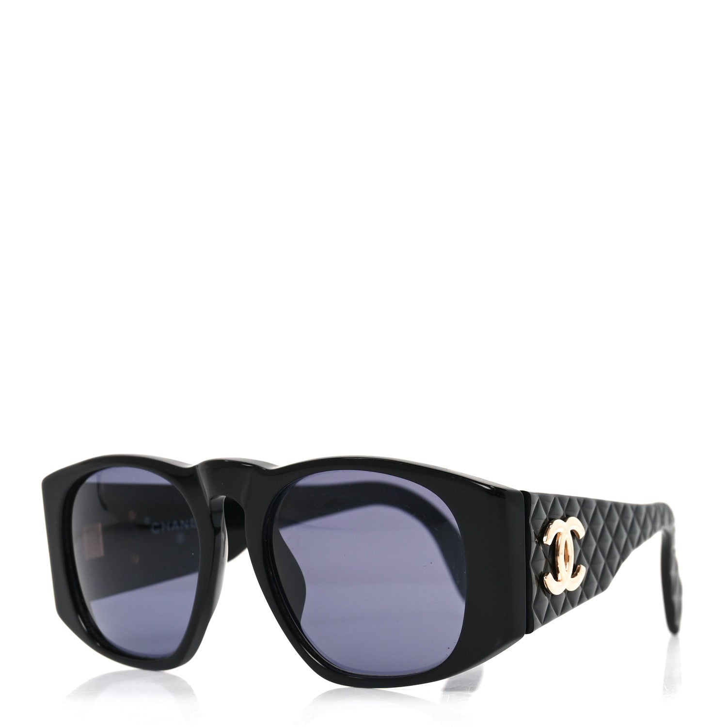 Chanel Acetate Quilted Sunglasses 01450 Black 1 of 7