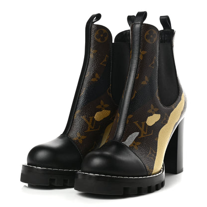 Louis Vuitton X LOL Patent Calfskin Monogram Star Trail Ankle Boots 36.5 Gold Silver 3 of 8