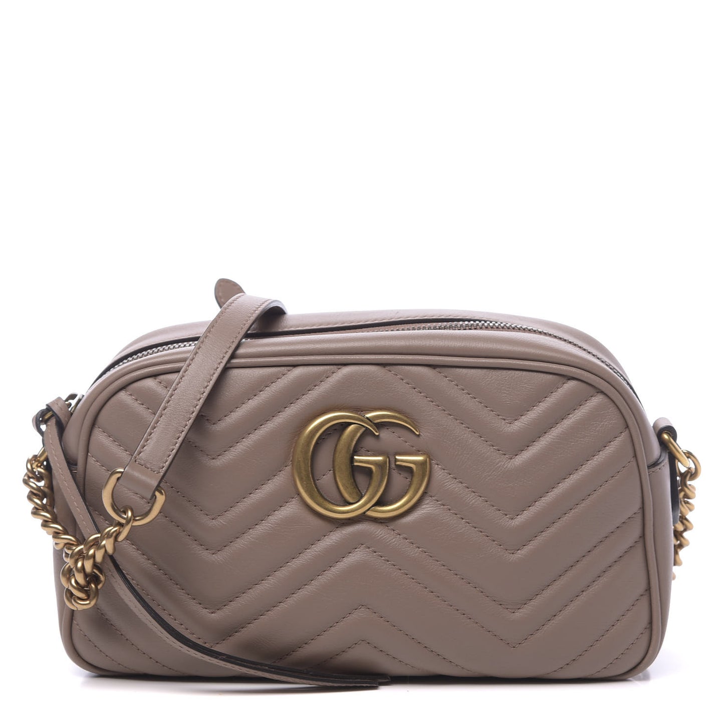 Calfskin Matelasse Small GG Marmont Chain Shoulder Bag Porcelain Rose