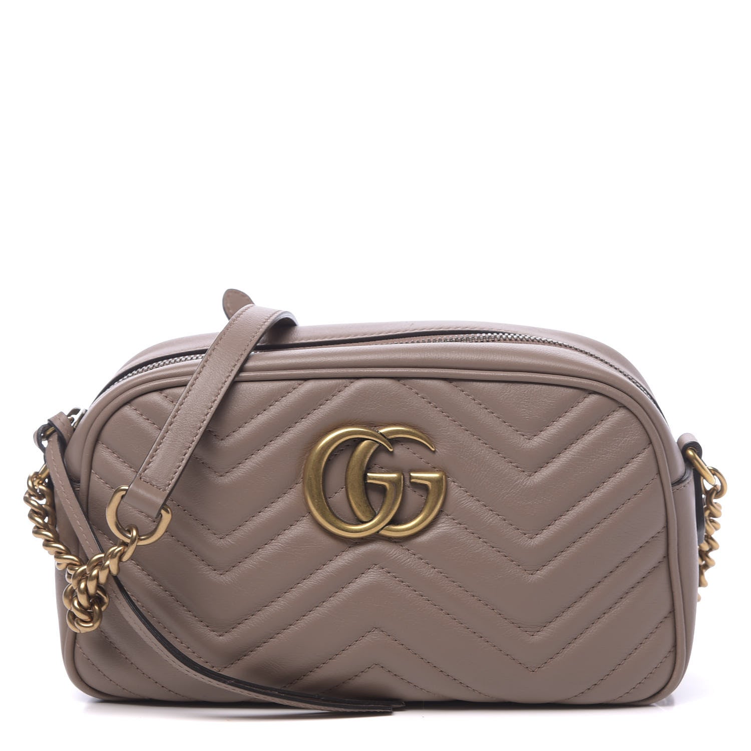 Gucci Calfskin Matelasse Small GG Marmont Chain Shoulder Bag Porcelain Rose 1 of 10