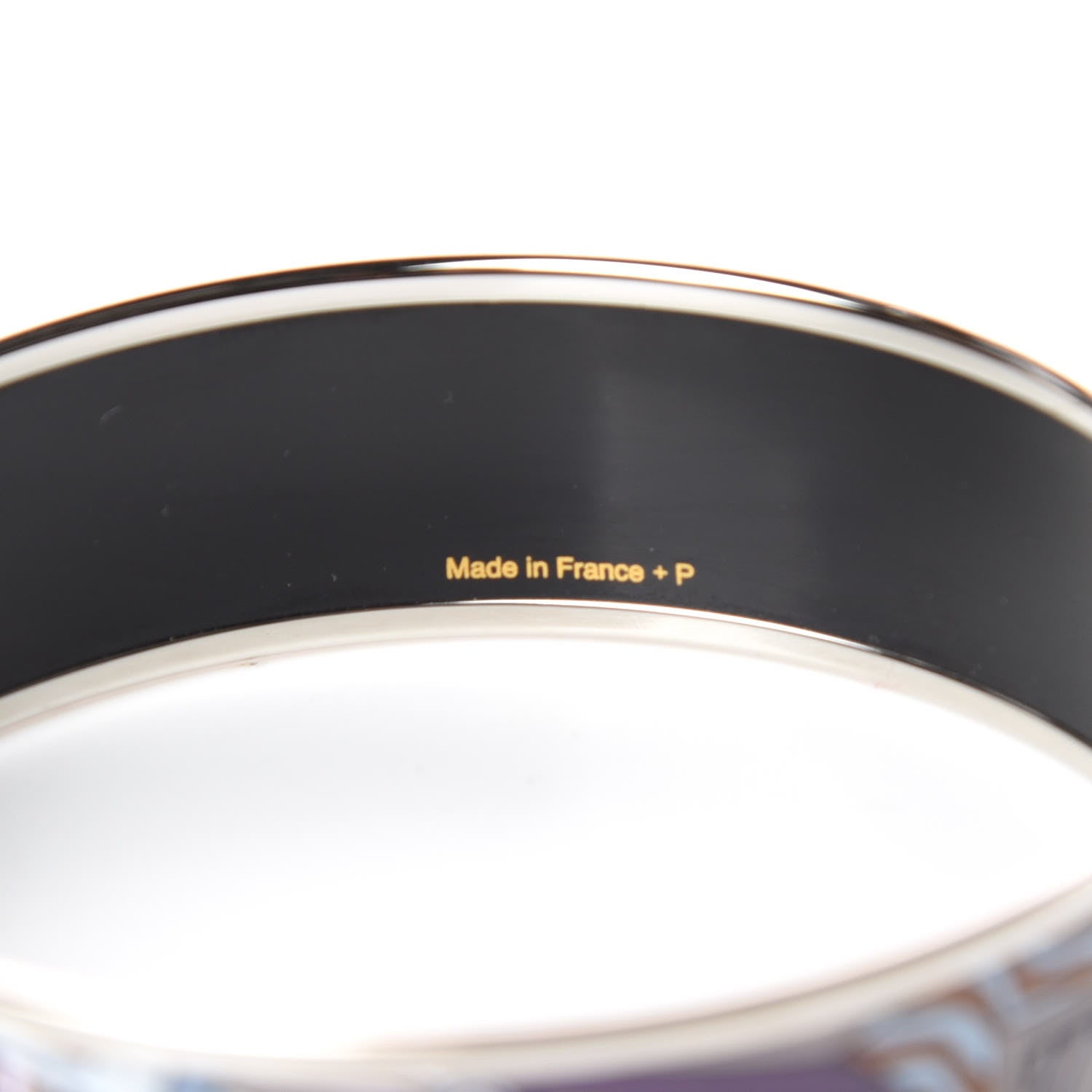 Hermes Enamel Printed Point D’Orgue Wide Bracelet 62 5 of 6