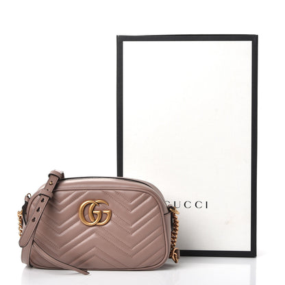 Gucci Calfskin Matelasse Small GG Marmont Chain Shoulder Bag Porcelain Rose 8 of 8