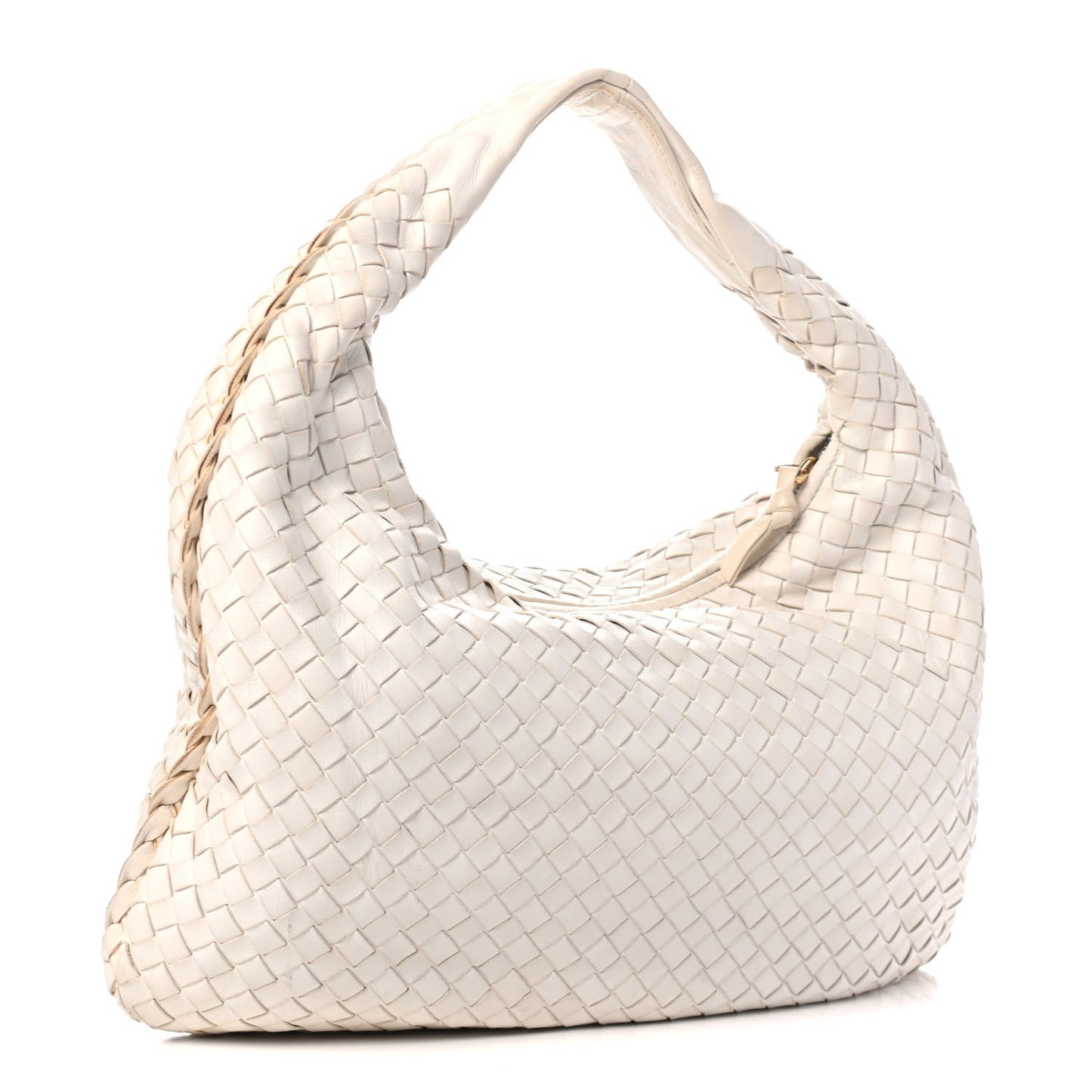 Nappa Intrecciato Medium Veneta Hobo White