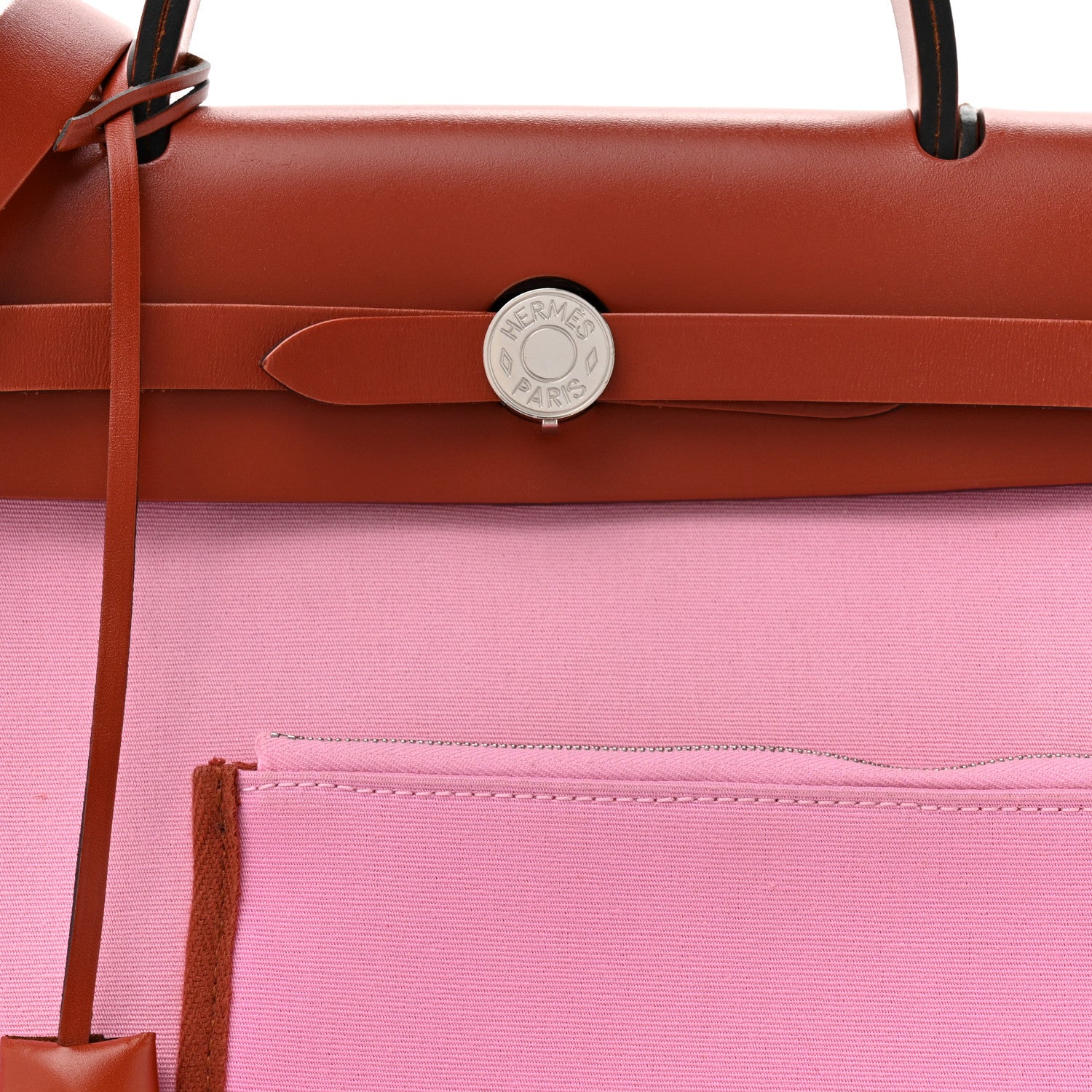 Hermes Military Toile Vache Hunter Herbag Zip Retourne PM 31 Bubblegum 9 of 13