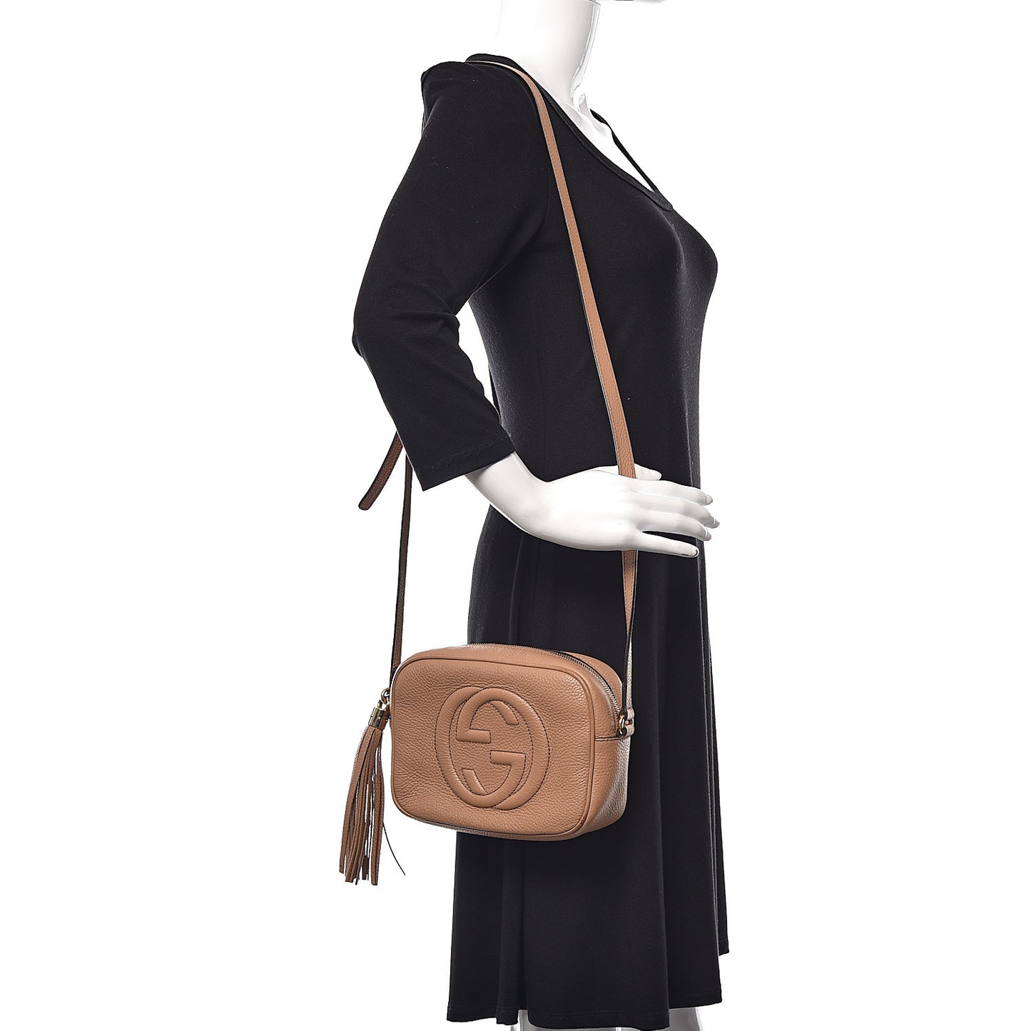 Pebbled Calfskin Small Soho Disco Bag Camelia