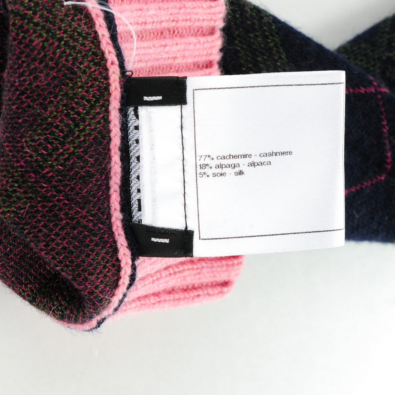 Chanel Cashmere Alpaca Long Fingerless CC Gloves S Navy 7 of 8