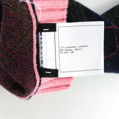 Chanel Cashmere Alpaca Long Fingerless CC Gloves S Navy 7 of 8