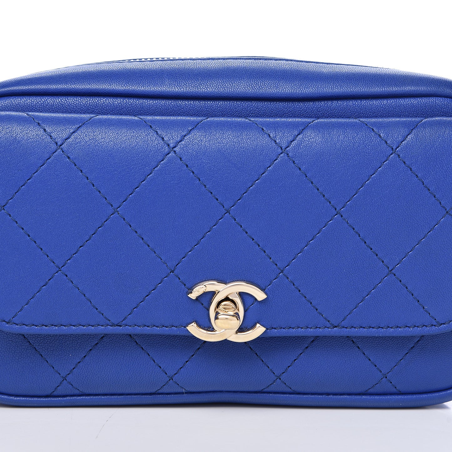 Calfskin Casual Trip Waist Bag Blue
