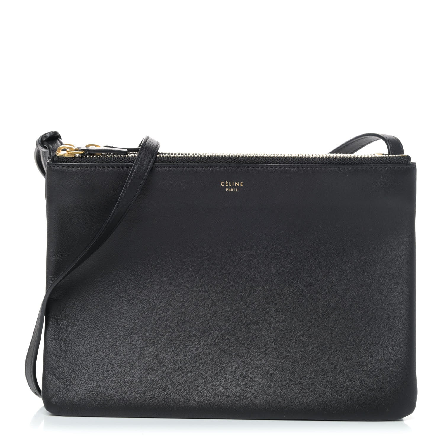 Celine Lambskin Large Trio Crossbody Bag Black 1 of 4