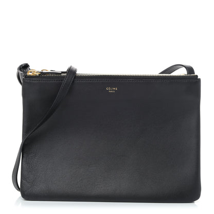 Celine Lambskin Large Trio Crossbody Bag Black 1 of 4