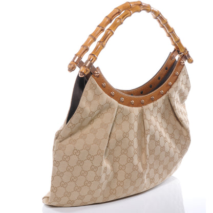 Gucci Monogram Bamboo Handle Bag 3 of 7