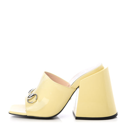 Gucci Patent Lexi Horsebit High-Heel Slide Sandals 36.5 Burro 1 of 11