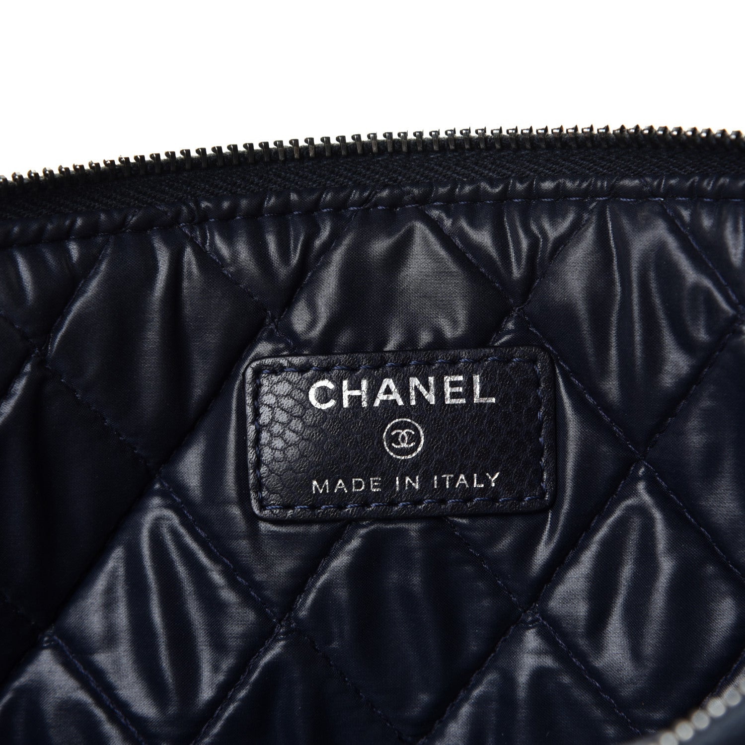 Chanel Caviar Quilted Medium Cosmetic Case Navy 5 of 5