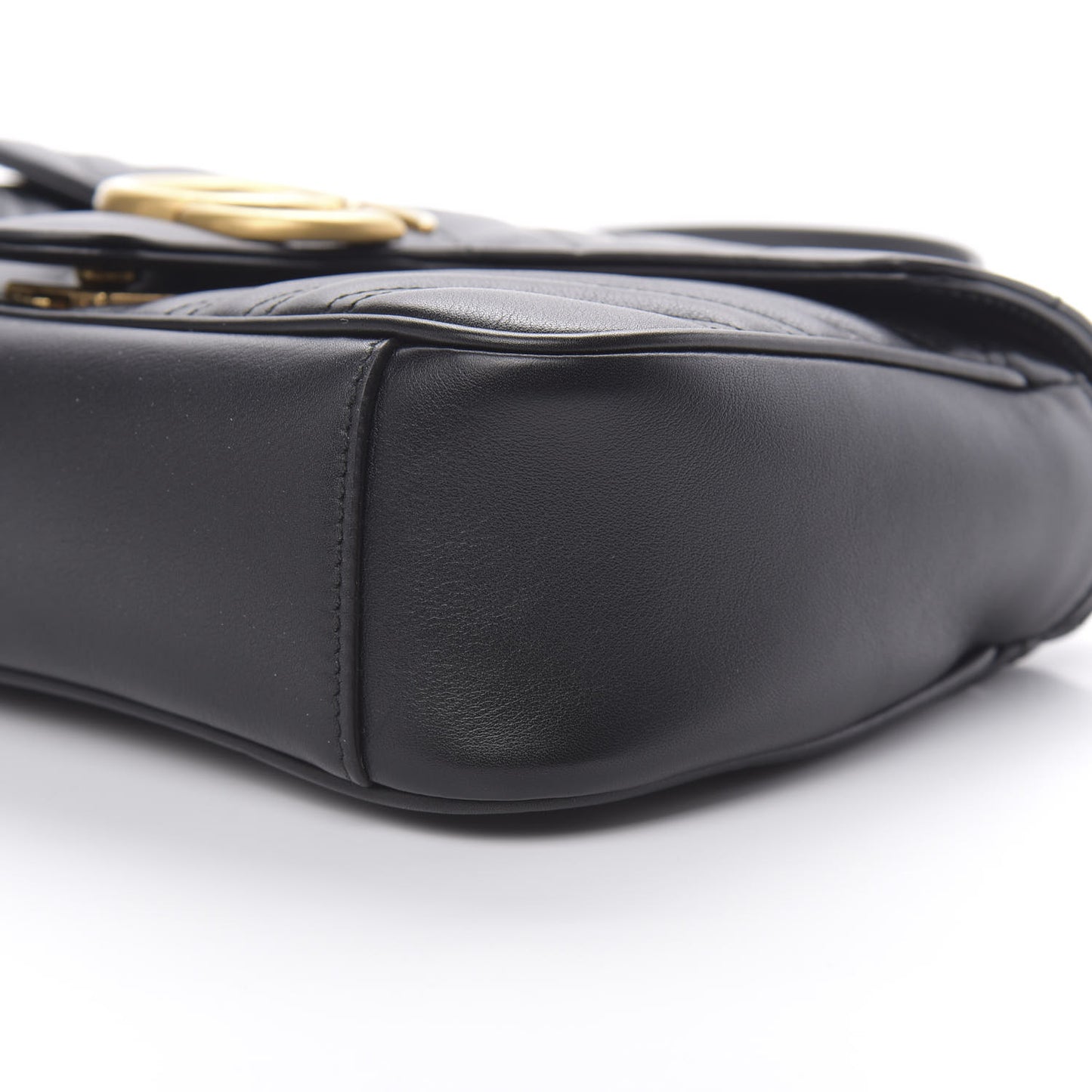 Calfskin Matelasse Small GG Marmont Shoulder Bag Black