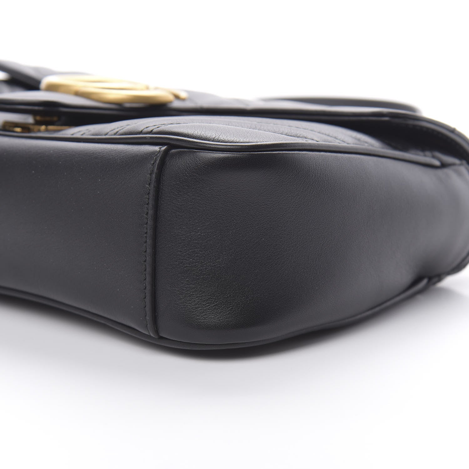 Gucci Calfskin Matelasse Small GG Marmont Shoulder Bag Black 10 of 10