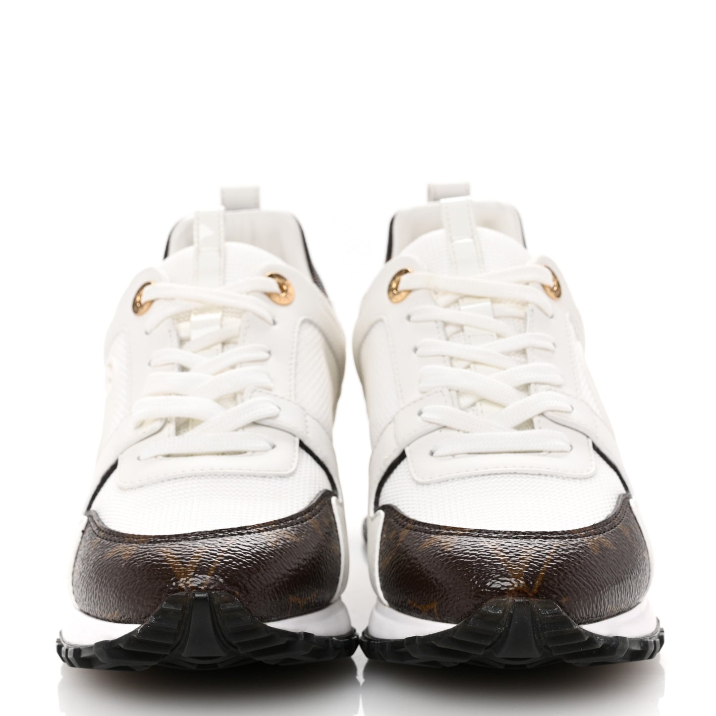 Calfskin Monogram Run Away Sneakers 36 White
