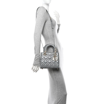 Christian Dior Patent Cannage Small Lady Dior Grey 2 of 14