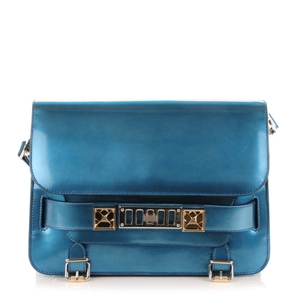 Proenza Schouler Mirrored Calfskin PS11 Classic Shoulder Bag Ocean 1 of 8