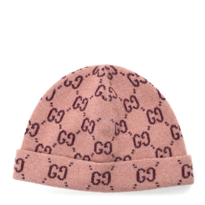 Gucci Wool GG Monogram Foghina Beanie Hat L Roseate Bordeaux 1 of 5
