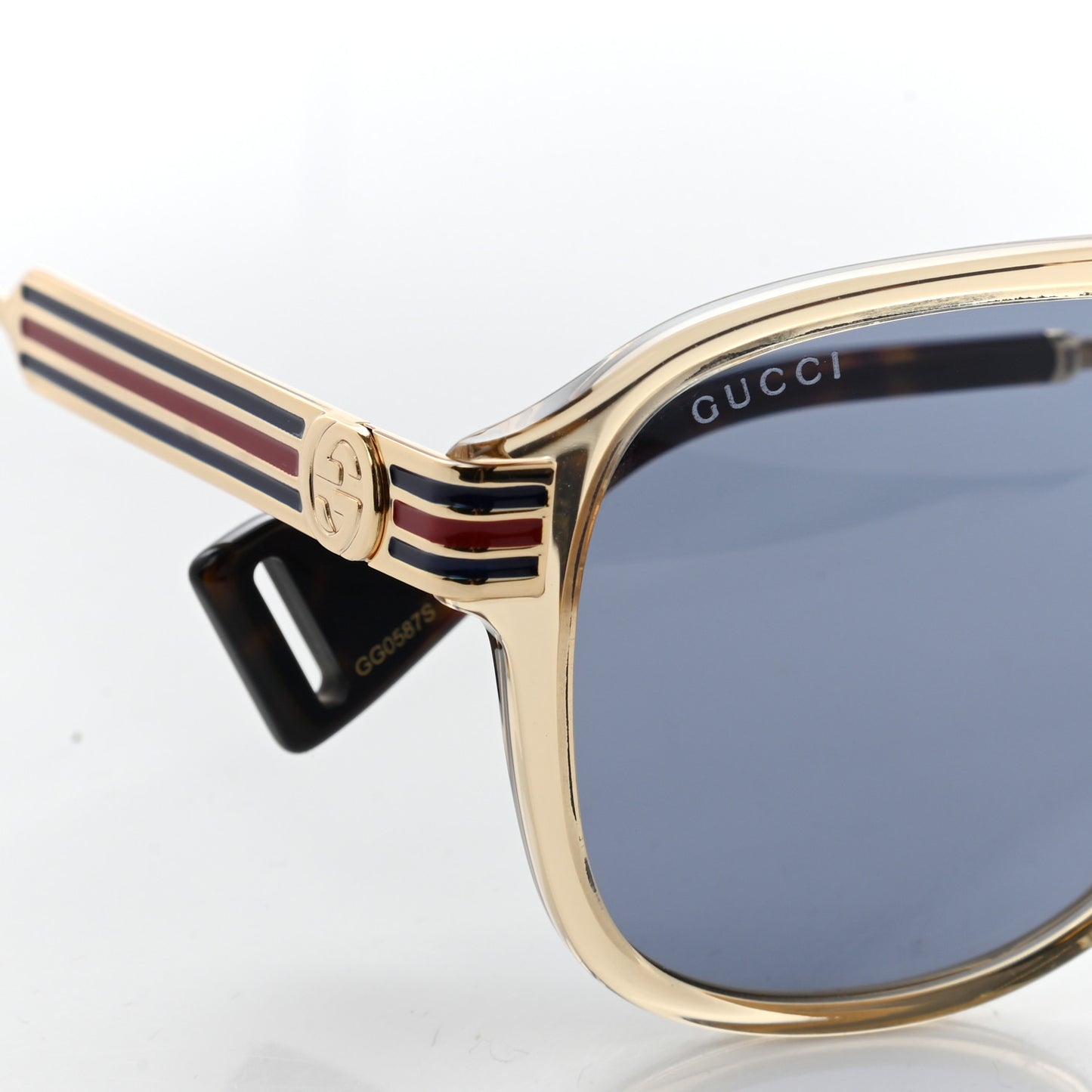 Web Aviator Sunglasses GG0587S Gold Tortoise