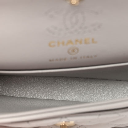 Chanel Lambskin Quilted Mini Flap Bag Charm With Hook Grey 5 of 6