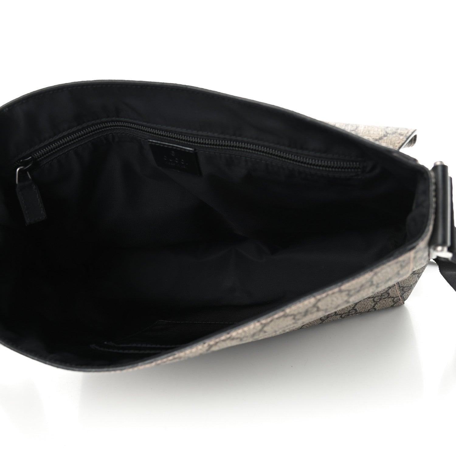 Gucci GG Supreme Monogram Web Flap Messenger Bag Black 5 of 9