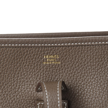 Hermes Taurillon Clemence Evelyne III PM Etoupe 8 of 11