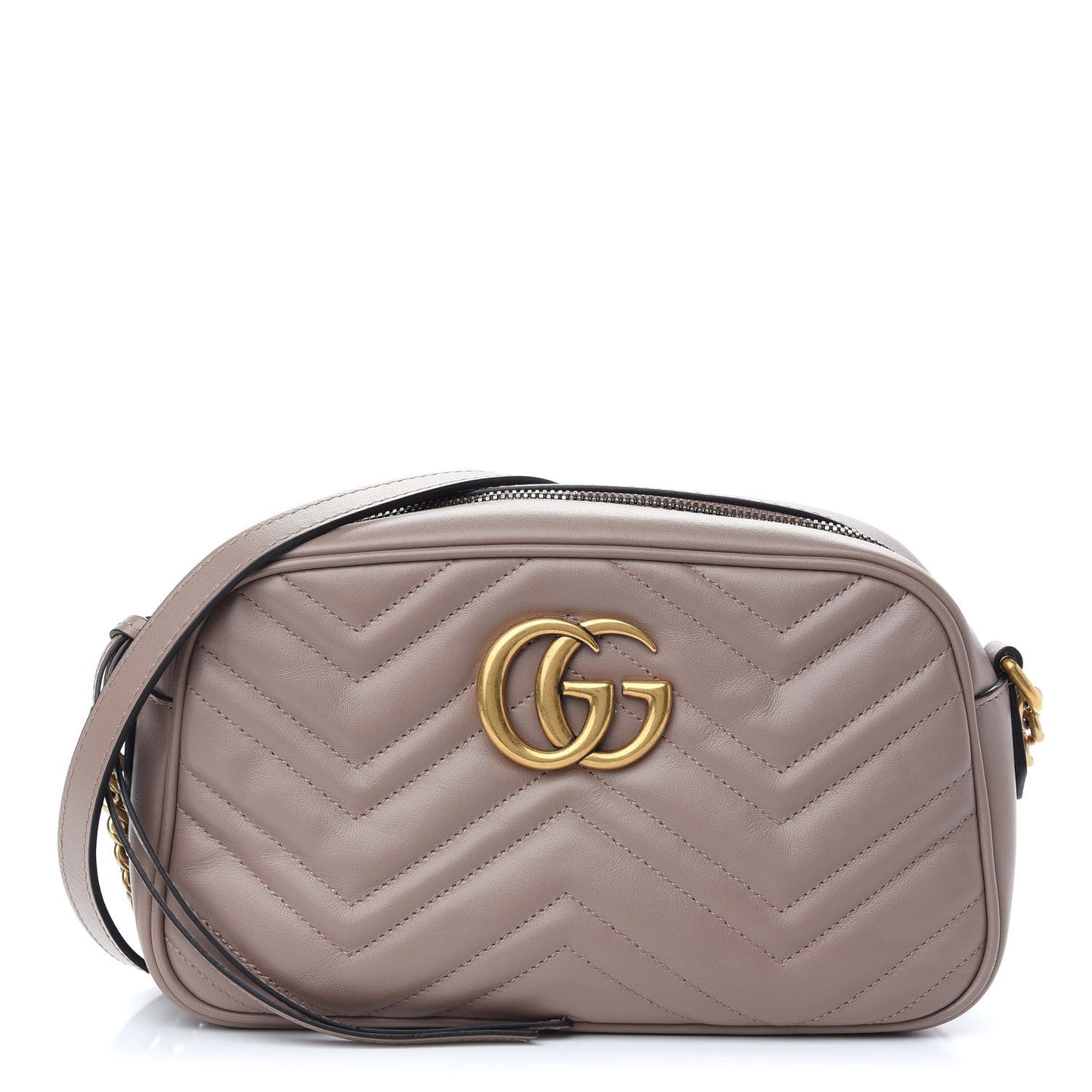 Calfskin Matelasse Small GG Marmont Chain Shoulder Bag Porcelain Rose